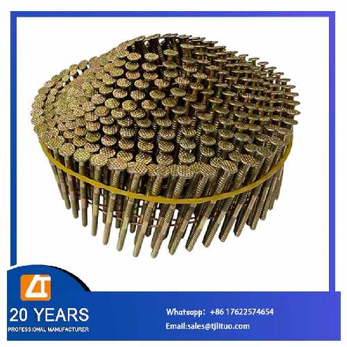 16°Angled Yellow Galvanized Finish Conical Ring Shank Coil Nails